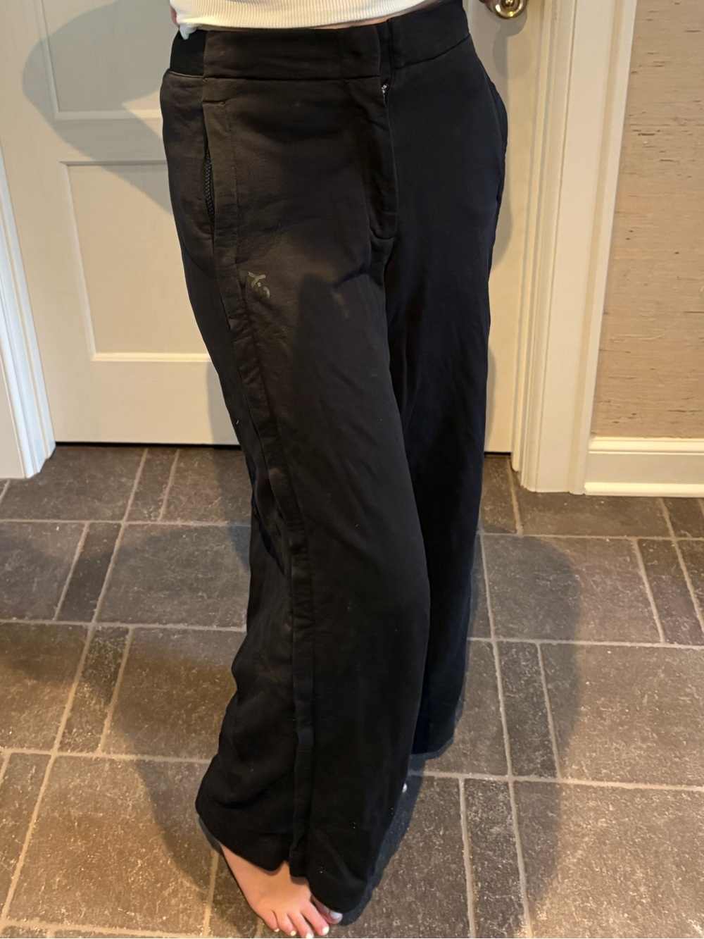 Y-3 Black Zipped Relaxed-Fit Trousers
